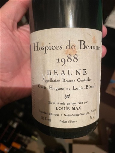 Burgundsko Beaune Hospices de Beaune Hugues et Louis-Bétault 1988