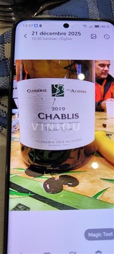 Burgundsko Chablis Closerie des Alisiers Vieilles Vignes 2019