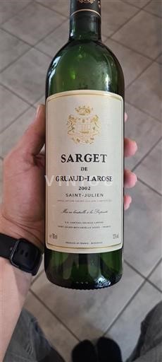 Burdeos Saint-Julien Château Gruaud-Larose Sarget de Gruaud-Larose 2002