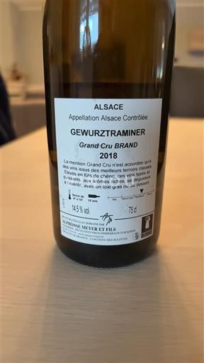 Alsace Gewurztraminer Grand Cru Arthur Metz Grand Cru Brand 2018