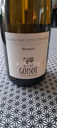 Burgundija Bourgogne Côtes d'Auxerre Goisot Biaumont 2018