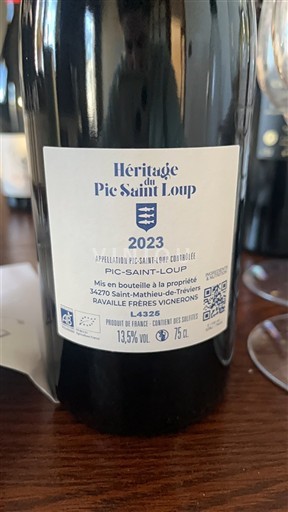Langvedok Pic-saint-loup Ravaille Frères Héritage du Pic Saint Loup 2023