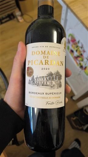 Bordeaux Bordeaux Supérieur Domaine Picardan 2020