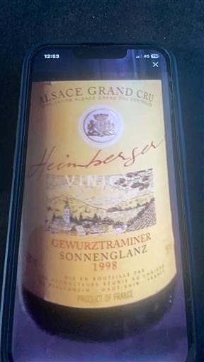 Alsace Alsace Grand Cru Grand Cru Heimberger Sonnenglanz 1998