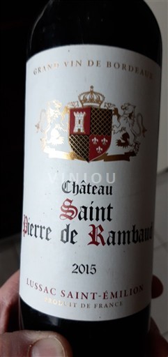 Bordeaux Lussac-saint-émilion Château Saint Pierre de Rambaud 2015