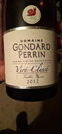 Burgundy Viré-clessé Domaine Gondard Perrin Vieilles Vignes 2012