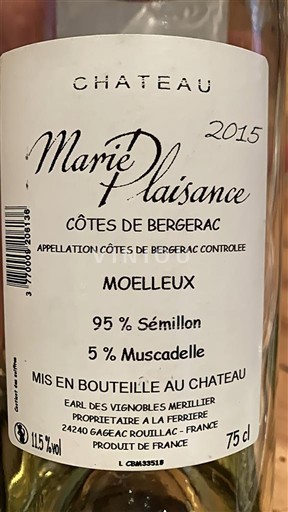 Jugozahod Côtes-de-bergerac Château Marie Plaisance 2015