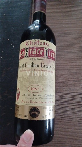 Bordeaux Saint-Émilion Grand Cru Grand Cru Château La Grâce Dieu Les Menuts 1987
