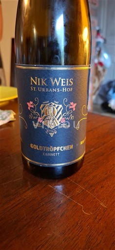 Mosel Moselle Nik Weis St. Urbans-Hof Goldtröpfchen Kabinett 2016