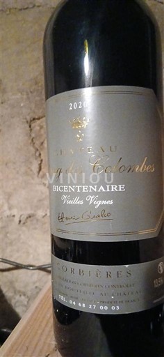 Langvedok Corbières Château Etang des Colombes Bicentenaire Vieilles Vignes 2020