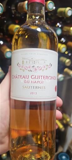 Vina Blanc liquoreux Château Guiteronde du Hayot 2013 Francija Bordeaux Sauternes AOC