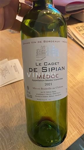 Bordeaux Médoc Château Sipian Le Cadet de Sipian 2021