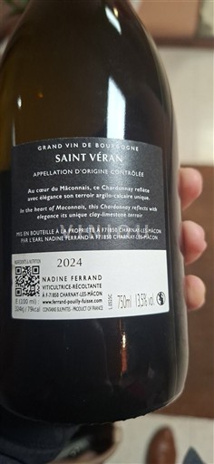 Borgogna Saint-Véran Nadine Ferrand 2024