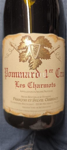 Bourgogne Ikke specificeret Premier Cru François et Sylvie Gerbeau Les Charmots Ikke årgangsbestemt