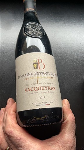 Rhônedalen Vacqueyras Domaine Bessons Dupin 2019