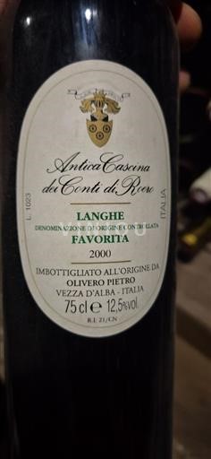Piedmont Wines Langhe Antica Cascina dei Conti di Roero Favorita 2000