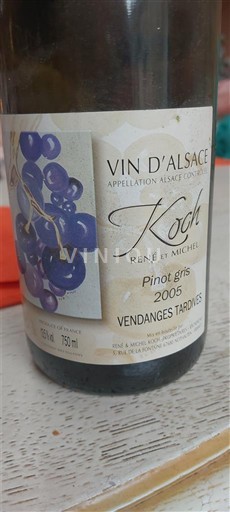 Alsace Vendanges Tardives Koch René et Michel 2005