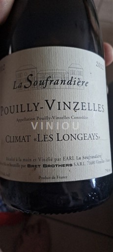 Borgonha Pouilly-vinzelles La Soufrandière Climat Les Longeays 2012