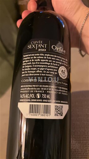 Langvedok Corbières Orfée Sextant 2023