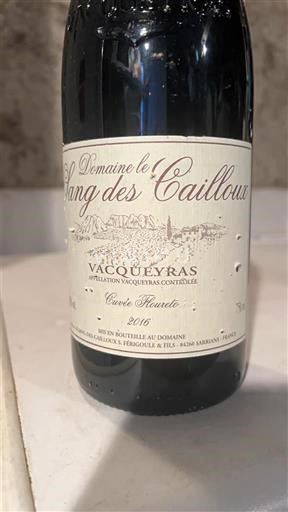 Rhônedalen Vacqueyras Domaine Le Sang des Cailloux Haute 2016