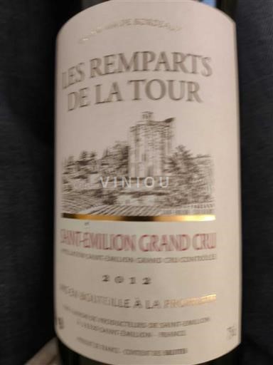 Bordeaux Saint-Émilion Grand Cru Grand Cru Les Remparts de la Tour 2012
