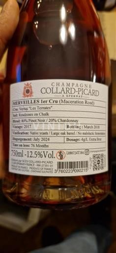 Champagne Premier Cru Collard-Picard Merveilles 1er Cru (Macération Rosé) 2017