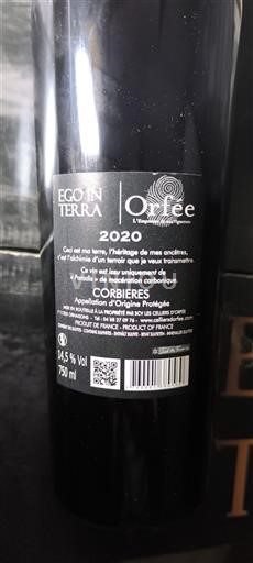 Langvedok Corbières Les Celliers Orfée Ego in terra 2020