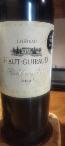 Bordeaux Côtes-de-bourg Château Haut-Guiraud Péché du Roy 2021