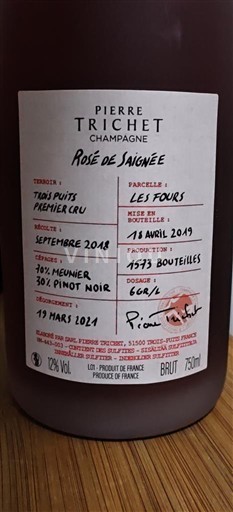 Champagne Premier Cru Pierre Trichet Rosé de Saignée 2018