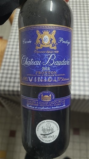 Sydvestfrankrig Fronton Château Baudare Cuvée Prestige 2018