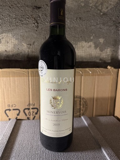 Viinit Rouge sec Les Barons Château Oupia 2019 Ranska Languedoc Minervois AOC