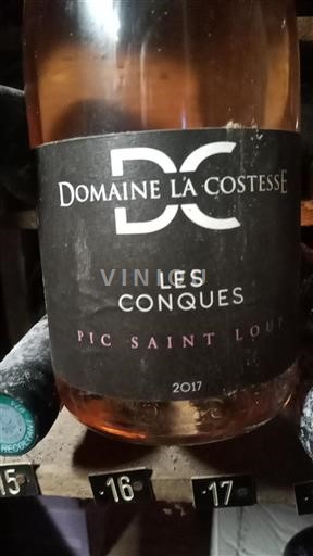 Vine Rouge sec Les Conques Domaine La Costesse 2017 Frankrig Languedoc Pic-saint-loup AOC