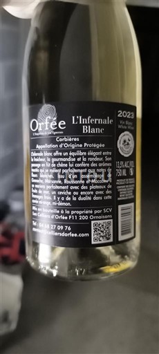 Languedoc Corbières Orfée L'Infernale Blanc 2023