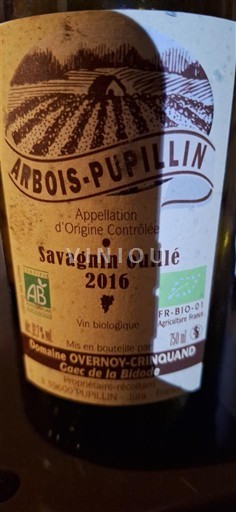 Jura Arbois-Pupillin Domaine Overnoy-Crinquand Savagnin ouillé 2016