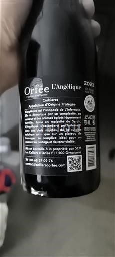 Langvedok Corbières Les Celliers d'Orfée L'Angélique 2023