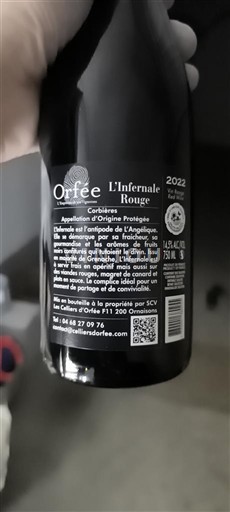 Langvedok Corbières Les Celliers d'Orfée L'Infernale Rouge 2022