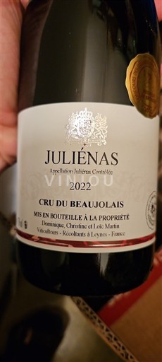 Beaujolais Juliénas Dominique, Christine et Loïc Martin 2022