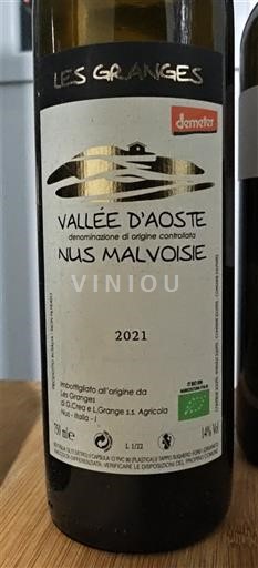 Valle d'Aosta Không được chỉ định Les Granges Nus Malvoisie 2021