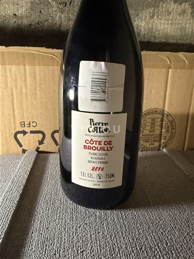 Beaujolais Côte-de-brouilly Pierre Cotton Vignes Perdues 2018