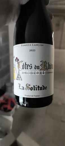 Vinos Rouge sec La Solitude Domaine La Solitude 2023 Francia Valle del Ródano Côtes del Ródano AOC