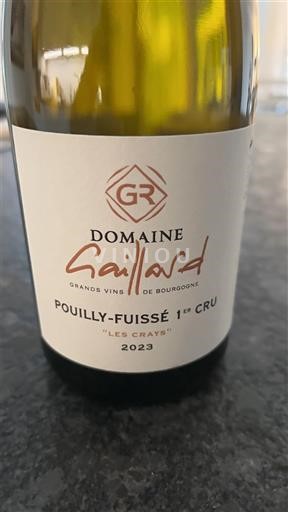 Burgundy Pouilly-Fuissé Premier Cru Domaine Gaillard Les Crays 2023