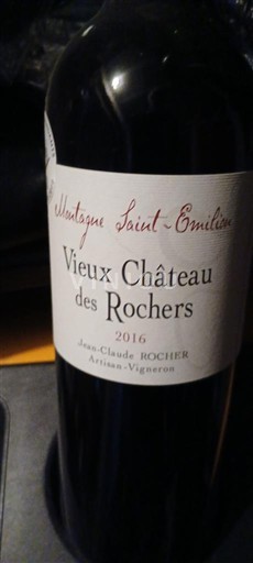 Bordeaux Montagne-saint-émilion Château Vieux Château des Rochers 2016