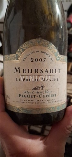 Bourgogne Meursault Piguet-Chouet Le Pré de Manche 2007