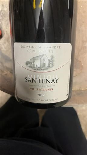 Burgundi Santenay Domaine Alexandre Père et Fils Vieilles Vignes 2018