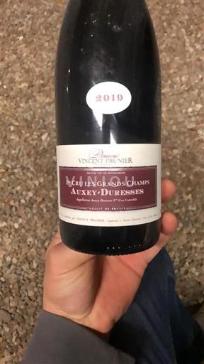 Burgundy Auxey-Duresses Premier Cru Vincent Prunier 1er Cru Les Grands Champs 2019