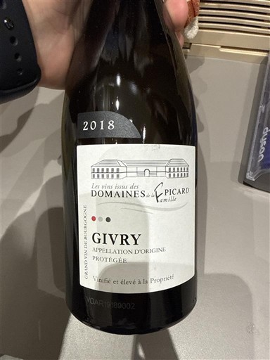 Burgundi Givry Domaine Domaines Famille Picard 2018