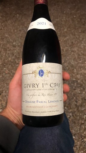 Burgundi Givry Premier Cru Domaine Pascal Lemonde 2021