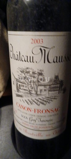 Bordeaux Canon-Fronsac Château Mauvezin 2003
