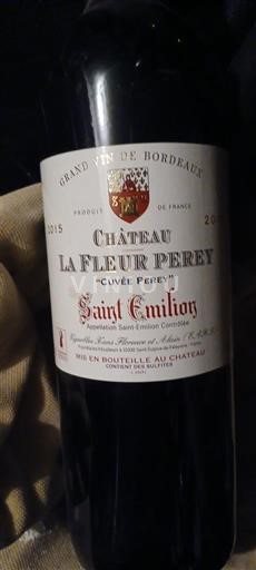 Bordeaux Saint-Émilion Château La Fleur Perey Perey 2015