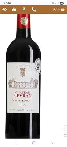Bordeaux Pessac-Léognan Château Eyran 2018